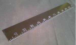 Picture of Aluminum Engraved Ruler Straight Edge All Sizes,3,4,5,6,7,8,9,10,11,12,15,18,20,24,28,32,36,48 in, 1/16, Anodized, Rubber Backing, Engraving, Custom