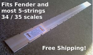 Picture of Straight Edge for Luthiers Tool, Bass Neck, Notched, 34 and 35 Scales