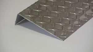 Picture of Aluminum Diamond Plate Angle Offset 1.5 x 5.5 x 48 in, 1/16 in thick,. 4 ft,  New, .062 In,  Hash Plate, Tread Plate, Tread Bright 